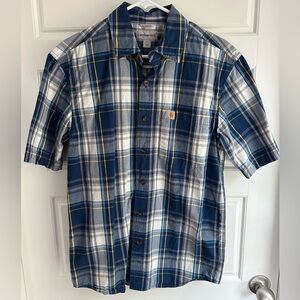NWOT Men’s Carhartt Essential Short Sleeve Button Down Plaid Shirt